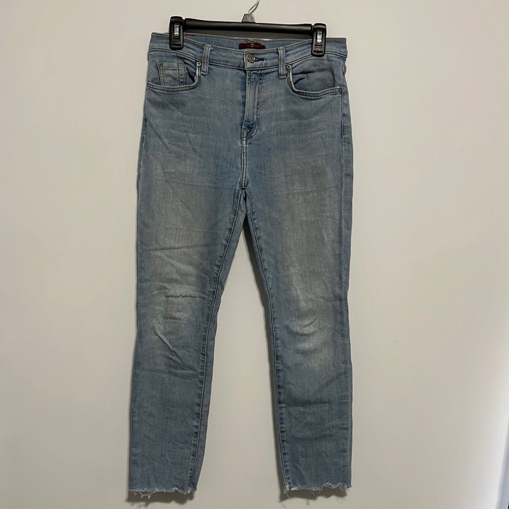 7 For All Mankind Raw Hem Straight Jeans Size 30